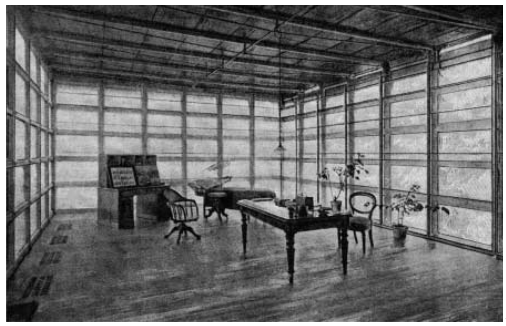 Device for dwellings whose walls are composed of glass boxes